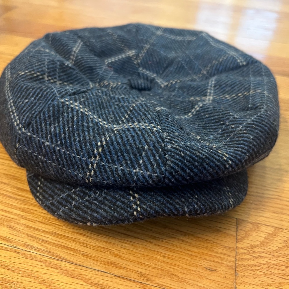 BRIXTON BROOD WOOL BLEND WINDOWPANE PLAID NEWSBOY CAP